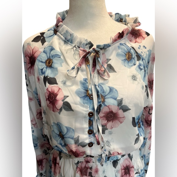 NWT Sunny Spirit Floral Boho Midi Dress - Size Small - Picture 4 of 12